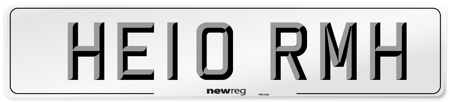 HE10 RMH Number Plate from New Reg